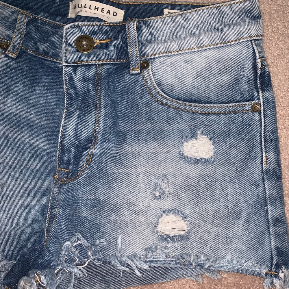 High Rise Denim Ripped Shorts Bullhead - Picture 2 of 4